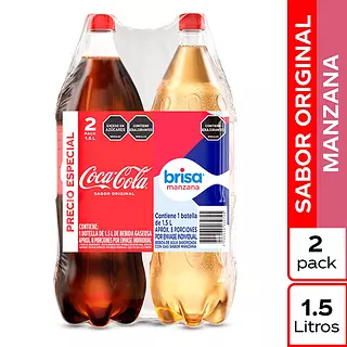 Gaseosa Coca Cola + Agua Manzana