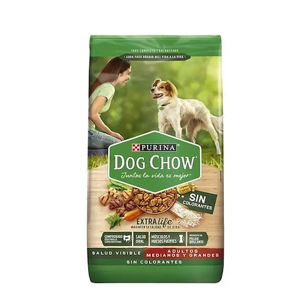 Alimento Perro Dog Chow Adultos Medianas Sin Colorantes