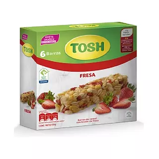 Barra Cereal Tosh Fresa Sin Azúcar