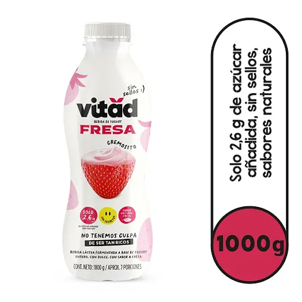 Bebida De Yogurt Bolsa Vitad Fresa