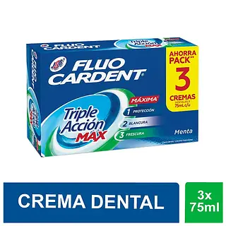 Crema Dental Fluocardent Triple Accion