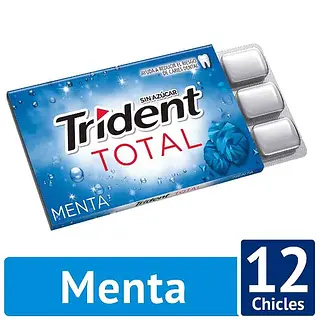 Goma De Mascar Trident Total Sin Azucar Sabor Menta