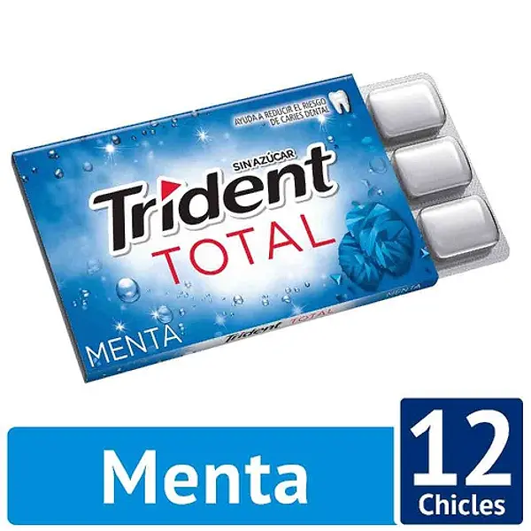 Goma De Mascar Trident Total Sin Azucar Sabor Menta