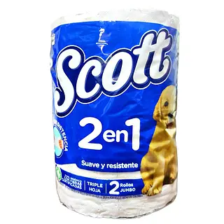 Papel Higienico Scott 2 En 1 Suave Y Resistente