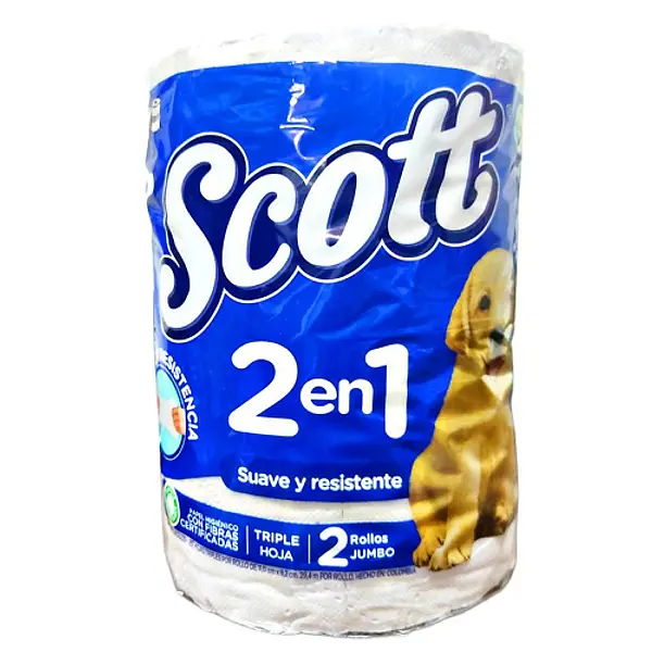 Papel Higienico Scott 2 En 1 Suave Y Resistente