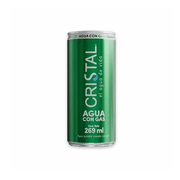 Agua Cristal Lata con Gas