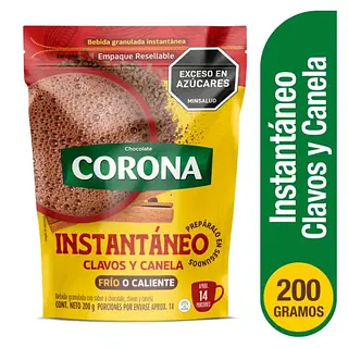Chocolate Corona Instantaneo Flash Clavos Bolsa 