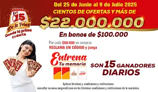 T&C - LOS 15 DE LA PRIMA ENTRENA TU MEMORIA