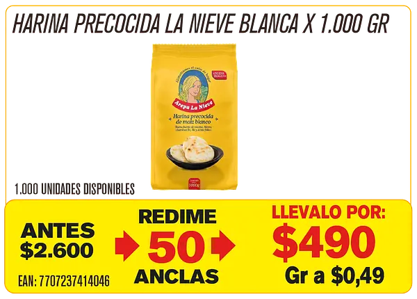 Harina Precocida La Nieve Maravillones
