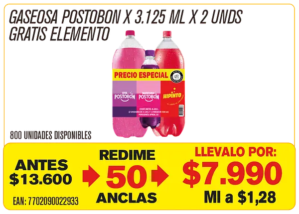 Gaseosa Postobon Duo Maravillones
