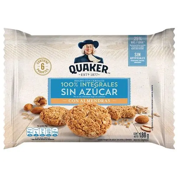 Galleta Quaker Avena Almendra Sin Azúcar