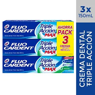 Crema Dental Fluocardent Frescura Triple Accion