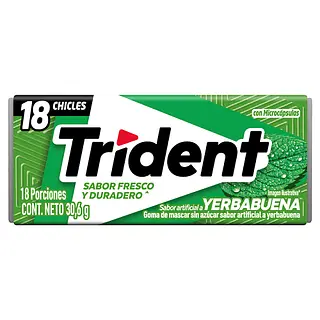 Goma De Mascar Trident Val-Up-Pak Hierbabuena