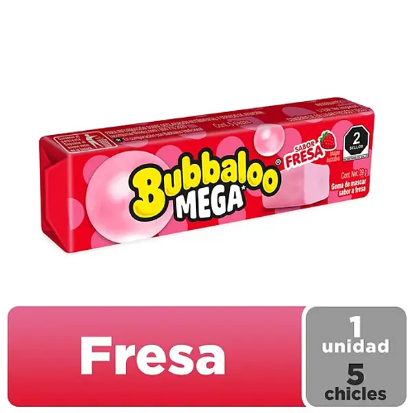 Chiclets Bubbaloo Mega Fresa