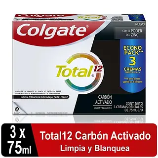 Crema Dental Colgate Total 12 Carbon