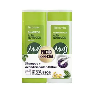 Shampoo + Acondicionador Recamier Muss Alta Nutricion