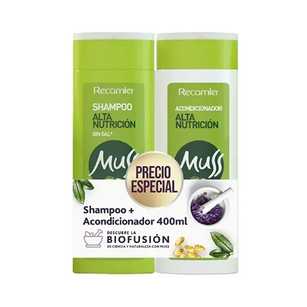 Shampoo + Acondicionador Recamier Muss Alta Nutricion