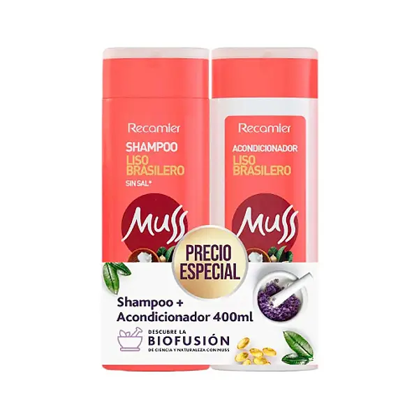 Shampoo + Acondicionador Recamier Muss Liso Brasilero