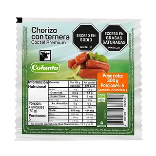 Colanta Chorizo Coctel Terber