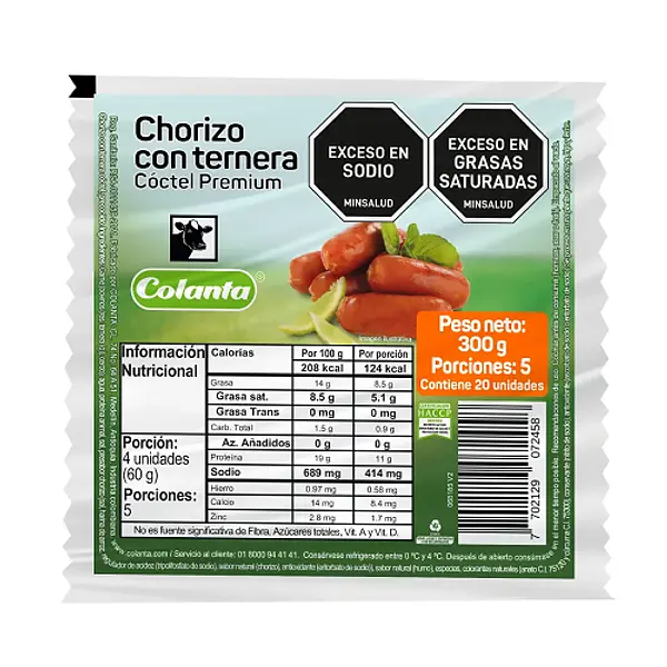 Colanta Chorizo Coctel Terber