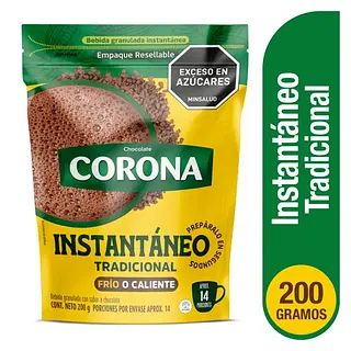 Chocolate Corona Instantaneo Flash Bolsa