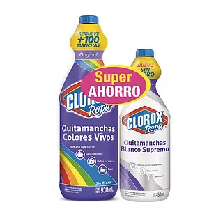 Quitamanchas Liquido Clorox Ropa Color + Clorox 450