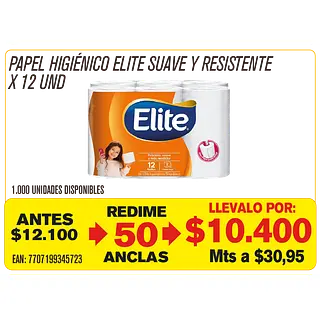 Papel Higienico Elite Suave Resistente Maravillones