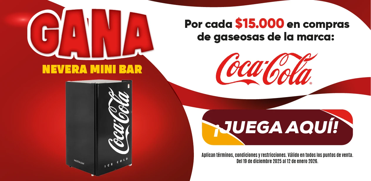 GANA MINI BAR CON COCA COLA Y MEGAREDIL