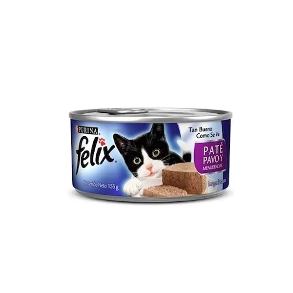 Alimento Húmedo Gato Felix Lata Pate Pavo & Menuden