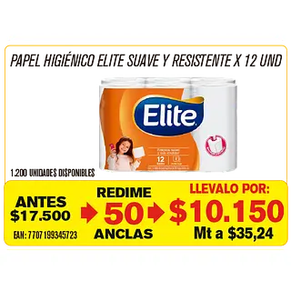 Papel Higienico Elite Suave Resistente Maravillones