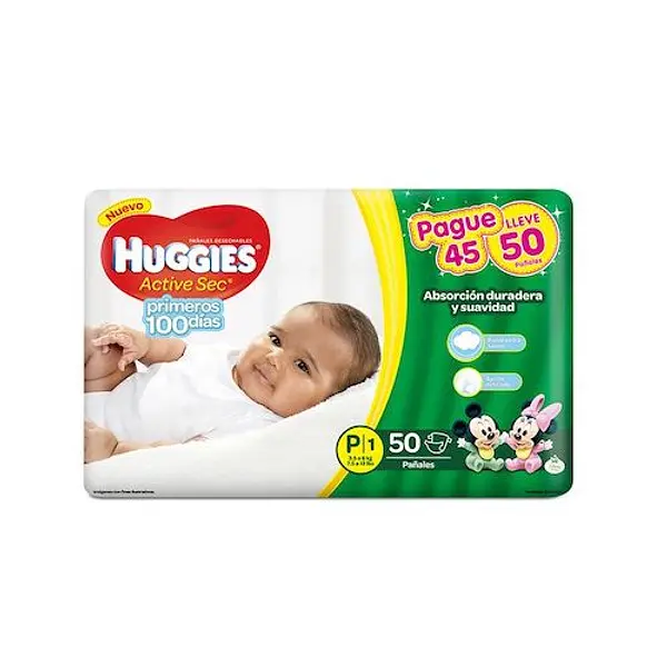 Pañal Huggies Active Sec Et 1 P