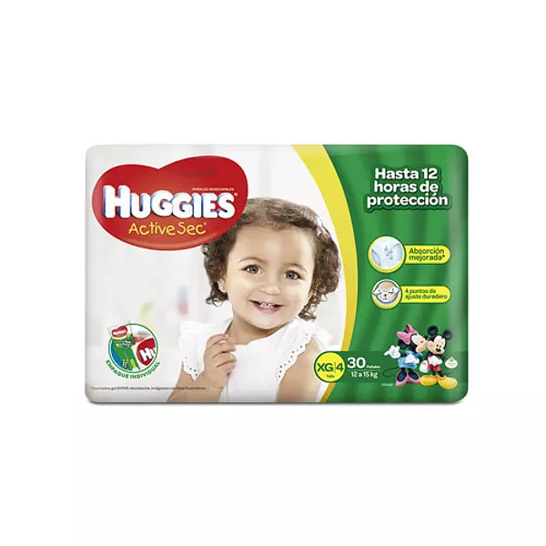 Pañal Huggies Active Sec Etapa 4 Xg