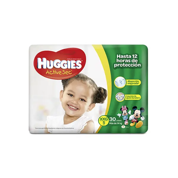 Pañal Huggies Active Sec Etapa 5 Xxg