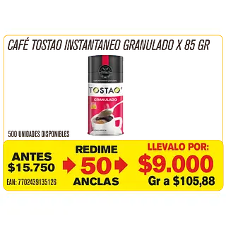 Café Granulado Tostao Maravillones