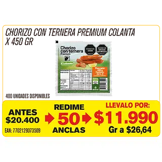 Chorizo Con Ternera Colanta Maravillones