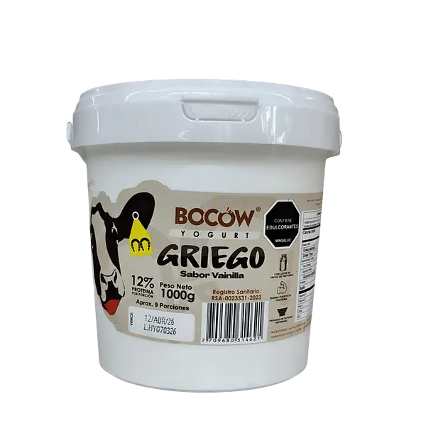 Yogurt Griego Bocow Vainilla X 1000 Gr