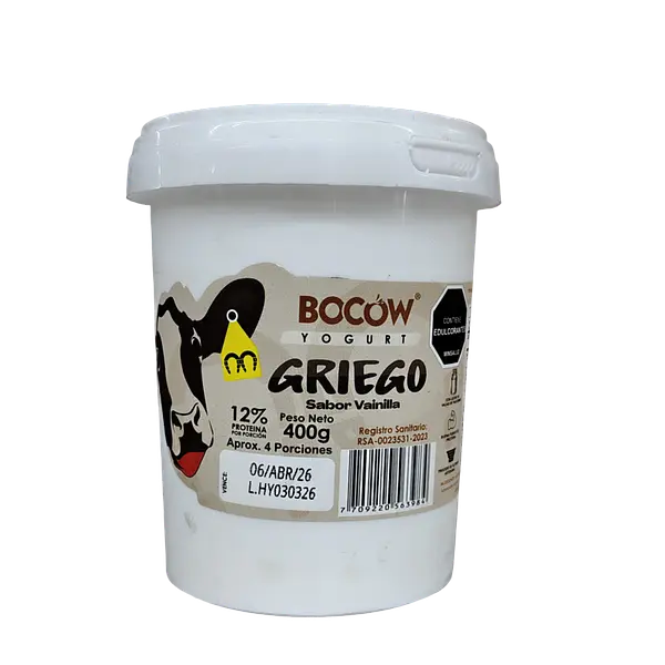 Yogurt Griego Bocow Vainilla X 400 Gr