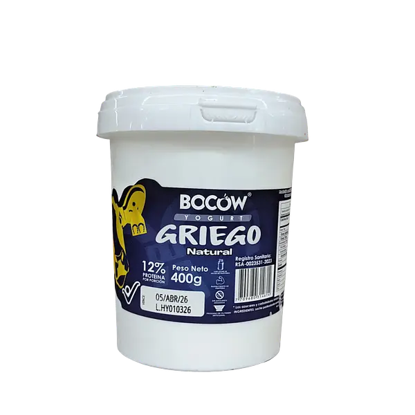 Yogurt Griego Bocow Natural X 400 Gr