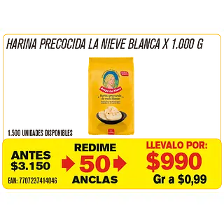 Harina Precocida La Nieve Maravillones