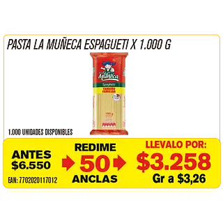 Pasta La Muñeca Espaguetti Maravillones