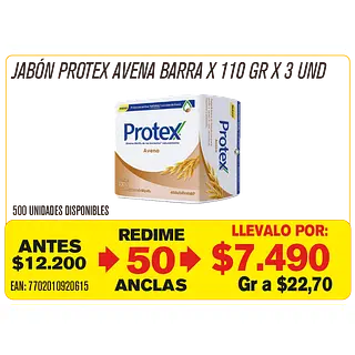 Jabón Protex Avena Maravillones