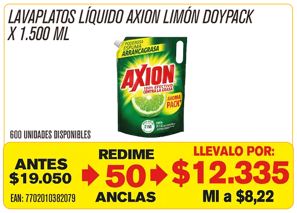Lava Platos Líquido Axion Limón Maravillones