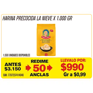 Harina Precocida La Nieve Maravillones