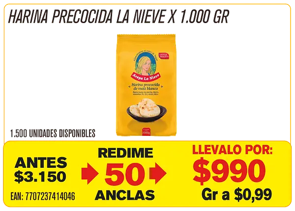 Harina Precocida La Nieve Maravillones