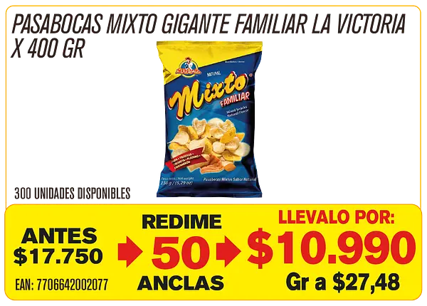 Mixto La Victoria Gigante Familiar Maravillones