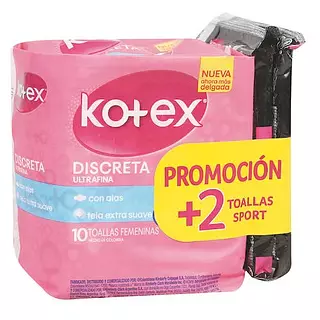 Toalla Kotex + 2 Toallas Sport