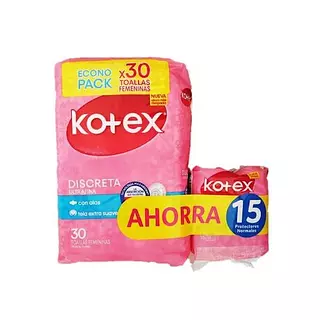 Toalla Kotex Ultra Fina Tela