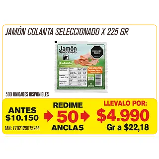 Colanta Jamon Sanduche Maravillones