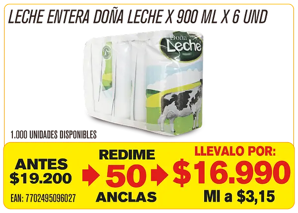 Leche Doña Leche Entera Maravillones