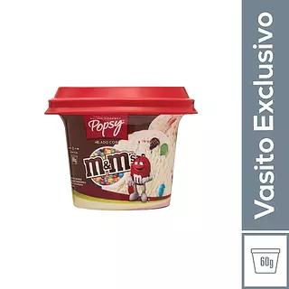 Helado Gourmet Popsy M & M Vaso